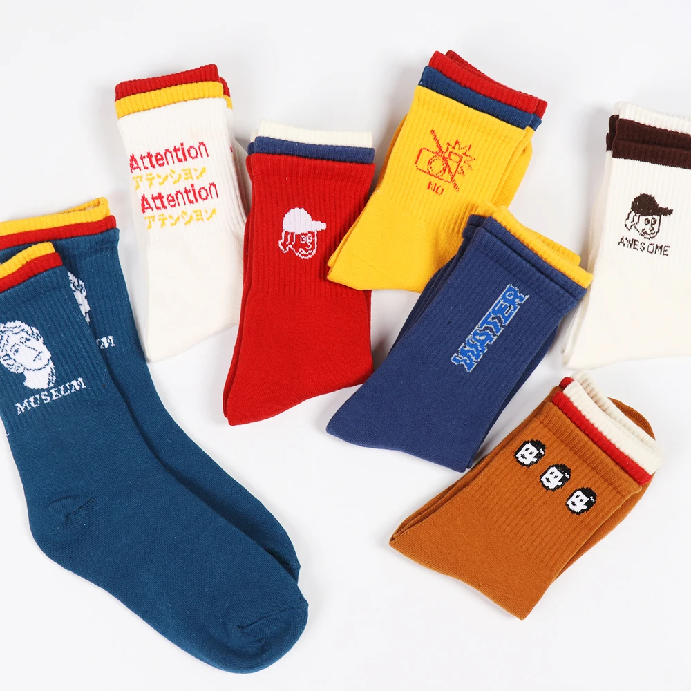 

Kawaii Emoji Patterned Harajuku Socks Women Cartoon Letter Cotton Short Funny Socks Hipster Skateboard Ankle Socks Sox Winter