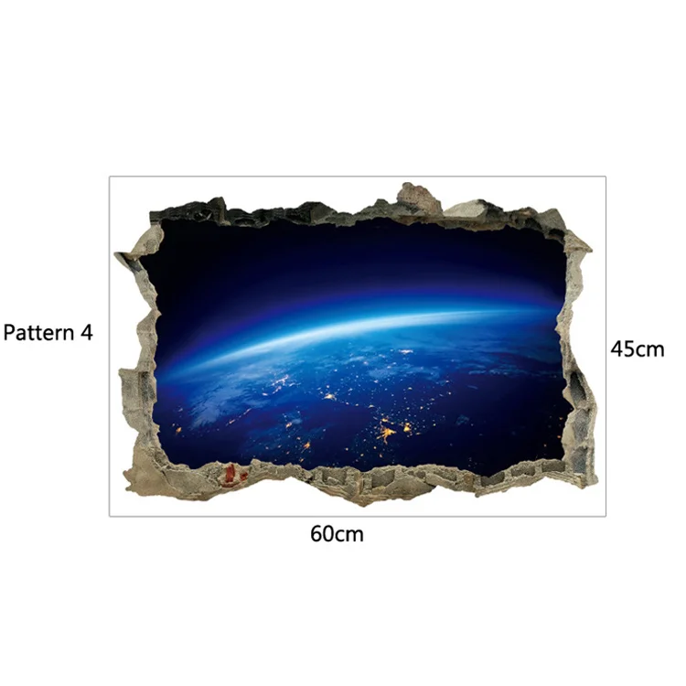 3D Звездная Вселенная серия сломанные Наклейки на стены для детей детские комнаты Спальня украшение дома наклейки Фреска Плакат Наклейка на стену - Цвет: Pattern 4