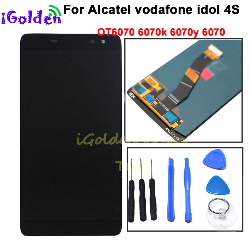 

For Alcatel vodafone idol 4S OT6070 6070k 6070y 6070 LCD Display + Touch Screen Digitizer Full Assembly For OT 6070