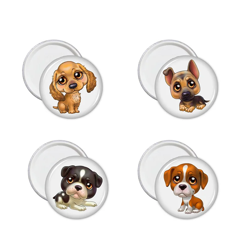 HOT SALE 30mm Cartoon Lovely Dogs Painted Fridge Crystal Glass