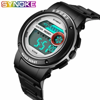 

SYNOKE Children's Watches Kids Wrist Watch Back Light Alarm 30m Waterproof Gold Sport LED Display Digital Watch For kids Boys