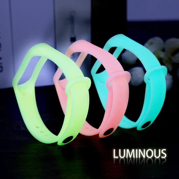 

2019 Replacement Band for Xiao mi mi band 3 Mi band3 wristband noctilucent lu Mi Nous Fluorescent bracelet men Women accessories