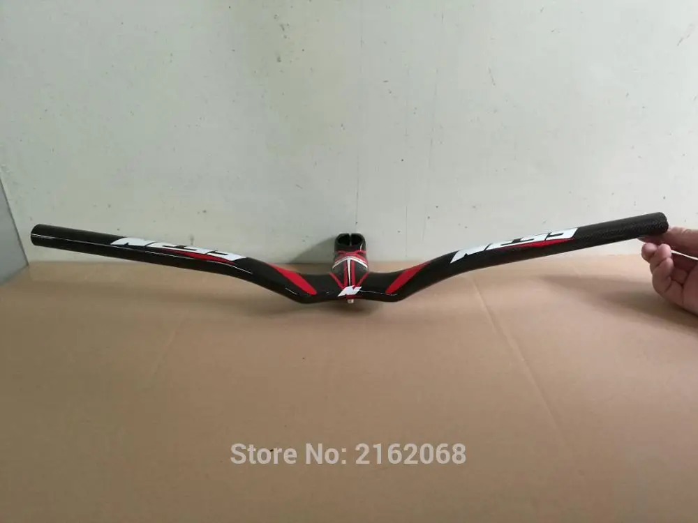 

Newest NESS Mountain bike full carbon fibre bicycle rise handlebar with stem integratived MTB parts 90-120x600-720mm free ship