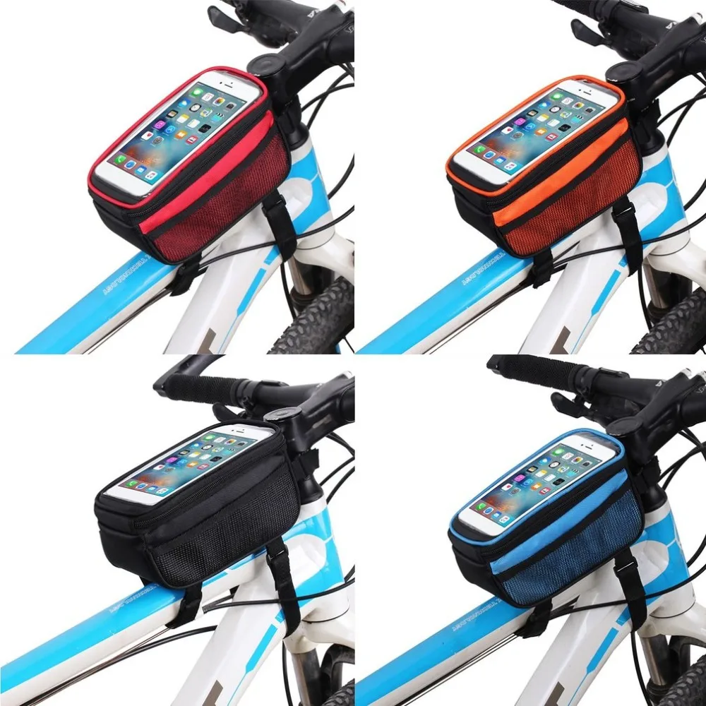 B-SOUL велосипедные сумки с сенсорным экраном для MTB велосипеда, водонепроницаемые велосипедные сумки на переднюю трубу, велосипедные аксессуары для 5,5 дюймов iPhone 6 7
