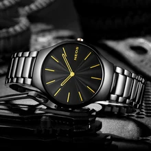 2017 NEOS Men ‘s Watch Ultra – thin Simple Fashion Section Leisure Tide Waterproof Men’ s Table Quartz Watch Steel Belt