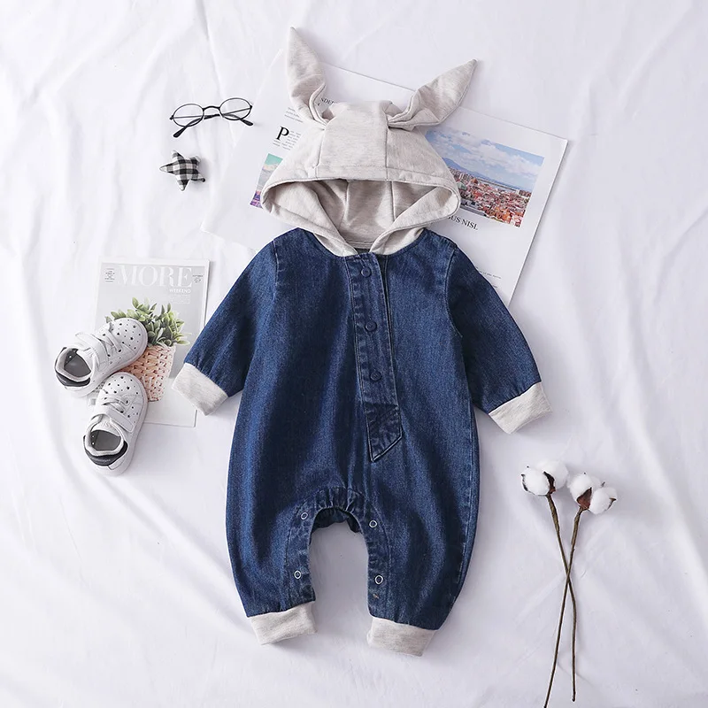 denim onesie baby
