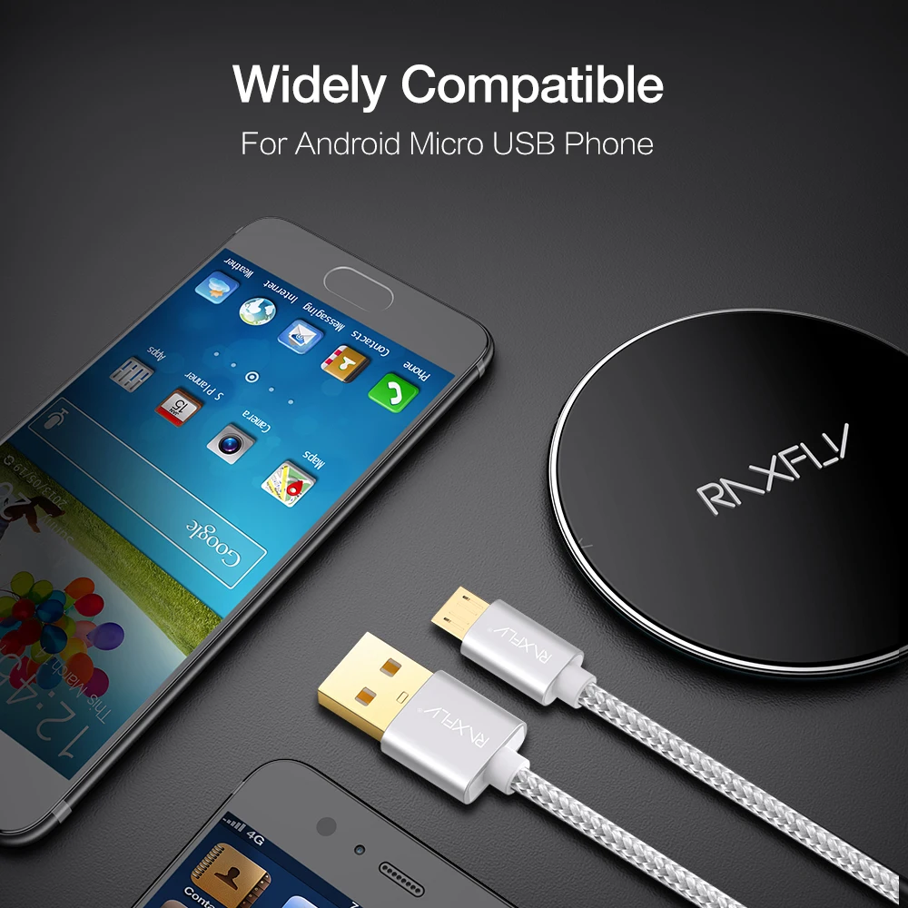 RAXFLY Micro USB зарядный кабель для Xiaomi Note 5 2.1A быстрое зарядное устройство мобильный