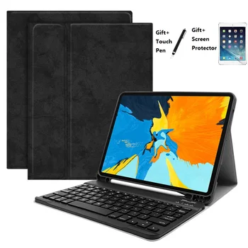 

Bluetooth Wireless Keyboard Case For iPad 9.7 2018 2017 Pro11 inch With Pencil Holder Smart PU Leather Full Cover Case