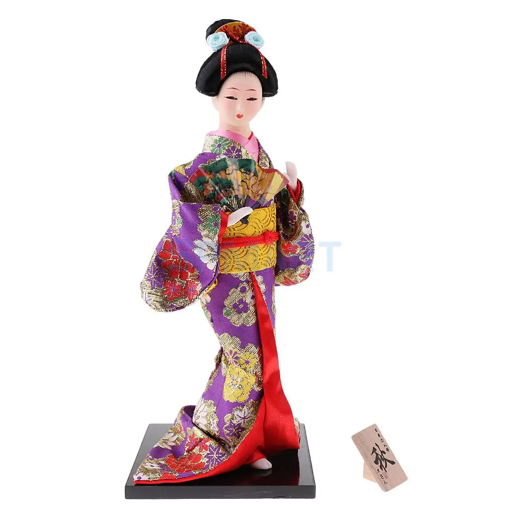 12'' Handicraft Exquisite Japanese Kimono Geisha Kabuki Doll For House