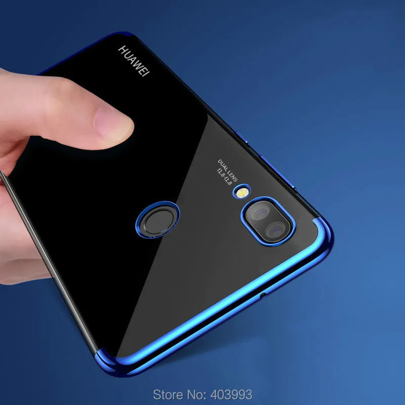

For Huawei P Smart Case For Huawei PSmart Plus Luxury Soft Silicone Clear Transparent Plating Cover For Huawei P Smart 2019