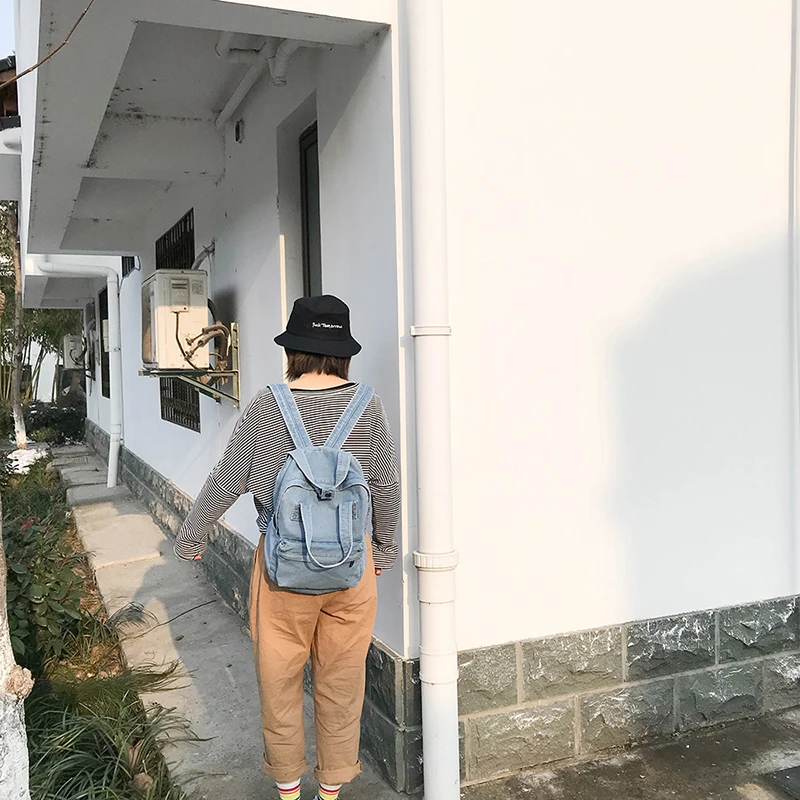 Janespri Women Vintage Washed Denim Jean Backpack Girls Fashion Multifunctional Travel Shoulder Bags Big Campus Mochilas Bolsa  (47)