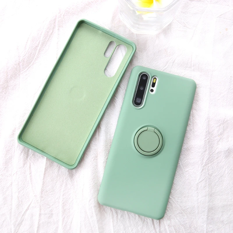 Мягкий силиконовый чехол для huawei P30 Pro P20 mate 20 Lite с металлическим кольцом, резиновый противоударный чехол для задней панели huawei P30Pro чехол P 20 30