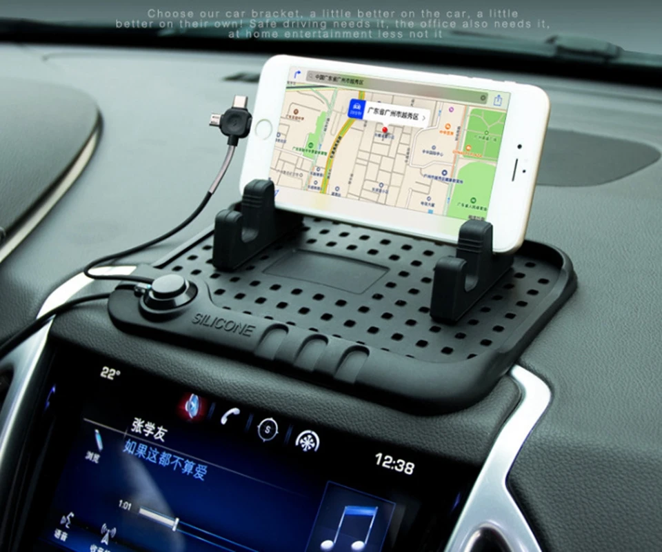 

Non-slip Silicone Pad Mat Car in-Dash Mount Holder Cradle Dock For Cell Phone QB-1