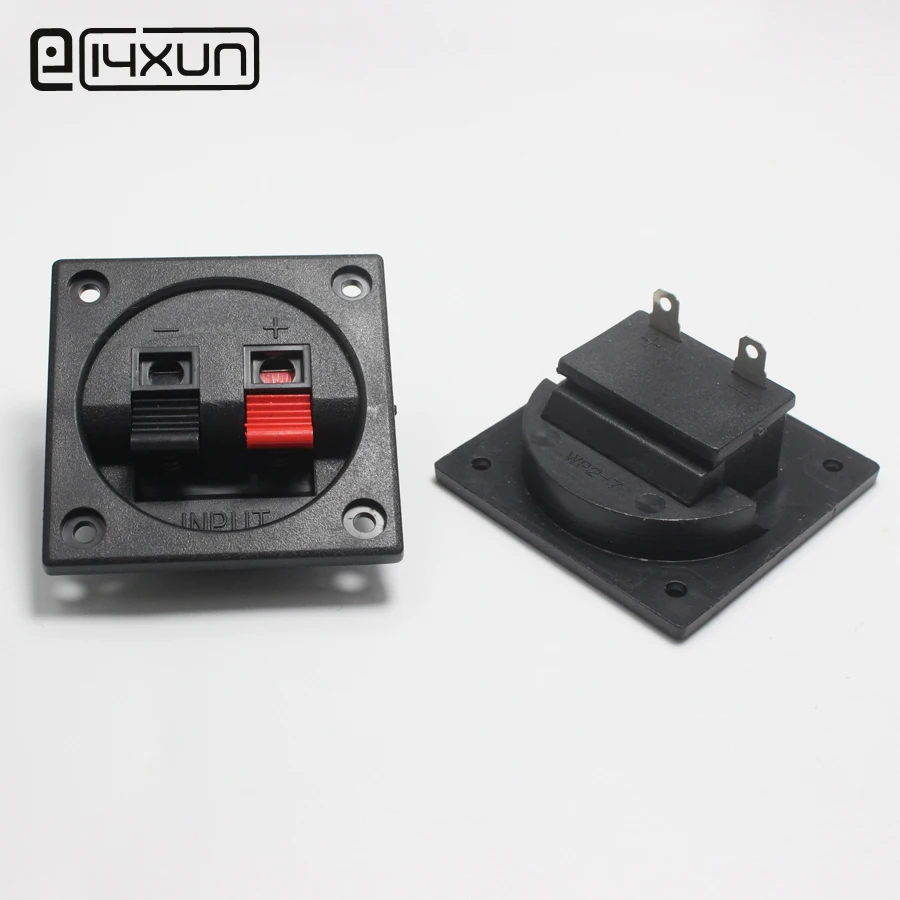 

2pcs 2Pin Squarer Stereo Speaker Terminal Red + Black Junction Box Terminals WP2-7 Audio Clip Connector