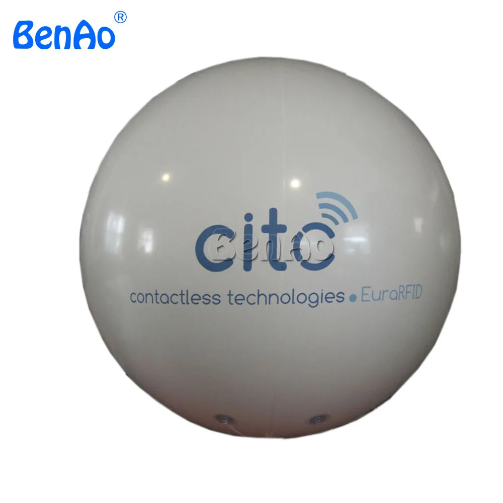 

AO110 BENAO Free shipping+Free logo 2m Customized White Inflatable Helium Balloon for Advertising Decoration