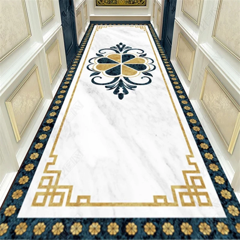 beibehang Custom fashion three-dimensional pvc wallpaper marble
corridor parquet aisle ceramic Chinese-style floor tiles behang