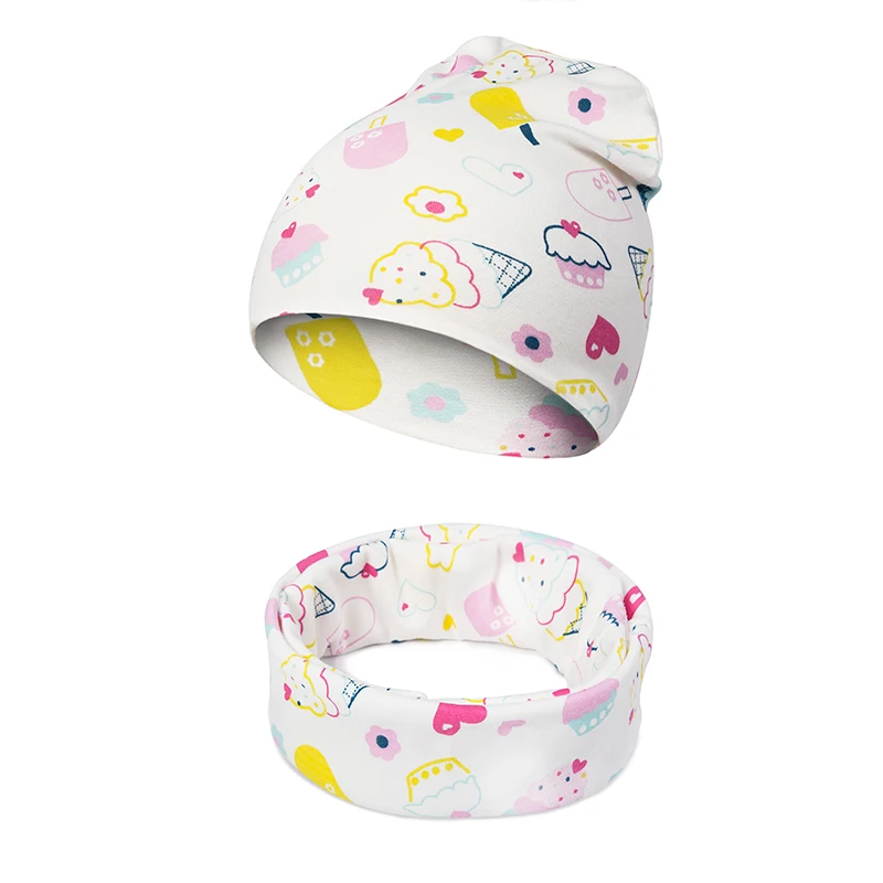 MOLIXINYU/Детские шапки для девочек и мальчиков, милая шапка, шарф, комплект, теплая зимняя хлопковая шапка, шарф, шапка, комплект для детей, для малышей - Цвет: B
