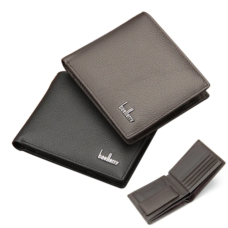 

Genuine Leather Bifold Wallet for Men Large Capacity Multifunctional Wallet Practical Short Purses Interior Coin Pocket WB183