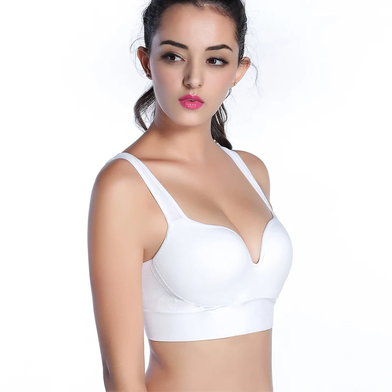 WANAYOU Sexy Women Push Up Sports Bra,6 Colors U-neck Wire Free Seamless Shakeproof Breathable Racerback Fitness Yoga Tops Vest