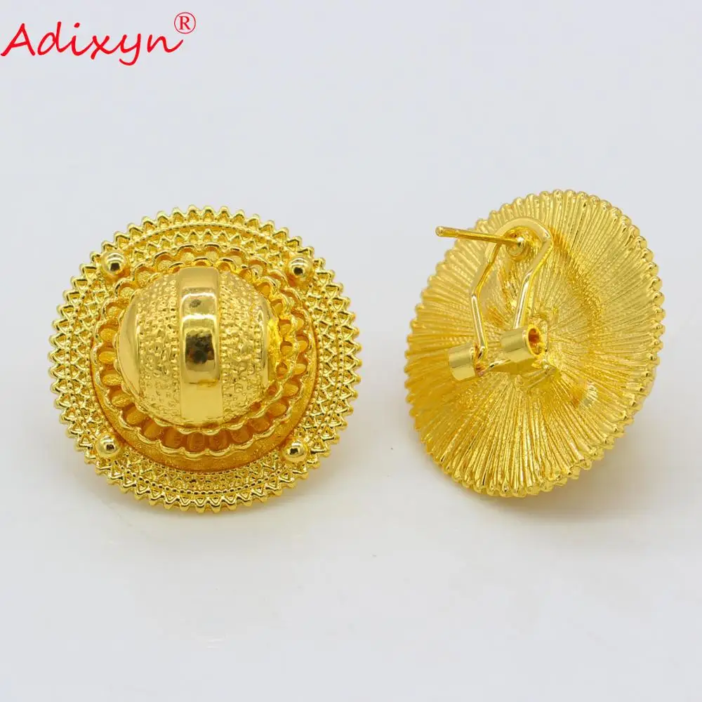 Adixyn эфиопские наборы бижутерии кулон/ожерелье/серьги/Кольцо/браслеты/цепочка для волос для женщин золотой цвет африканские невесты подарки N06153