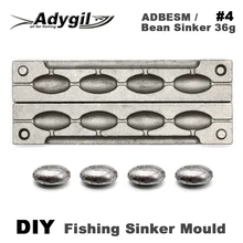 Adygil DIY рыболовные бобовые грузила прессформы ADBESM/#4 бобовые грузила 36 г 4 полости