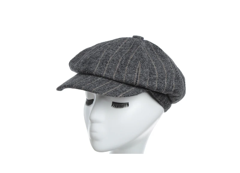 Высококачественная кепка газетчика для мужчин и женщин осень-зима модные унисекс Восьмиугольные шляпы для женщин зимние уличные плоские кепки - Цвет: Серый