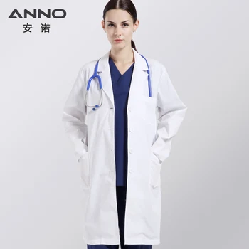 

ANNO White Medical Lab Coat Clothing Plus size Long Nurse Doctors Coat Women Man Dental Disposable Cotton Doctor Uniform Scrubs
