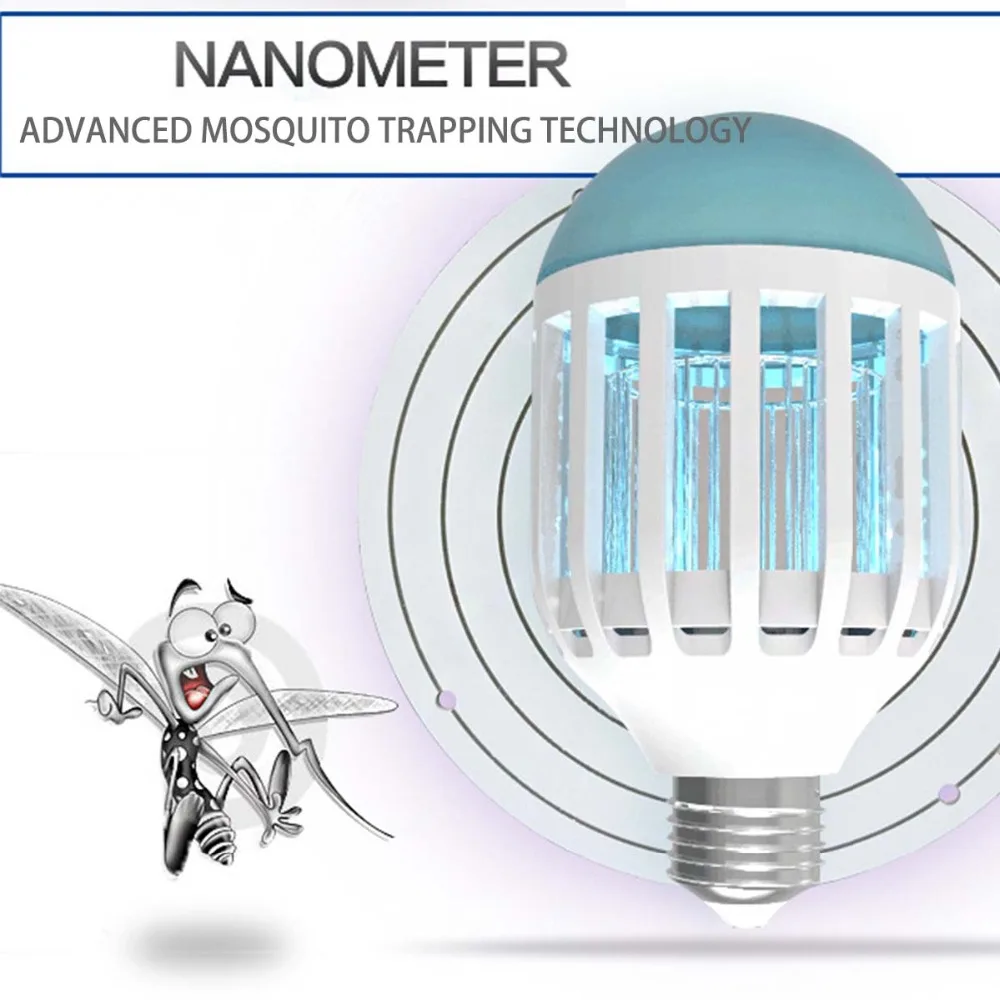 AC110~ 220V светодиодный противомоскитная лампа E27 светодиодный Светодиодная лампа для дома светильник ing мухобойка, лампа-ловушка для насекомых анти москитный Отпугиватель москитов средство светильник