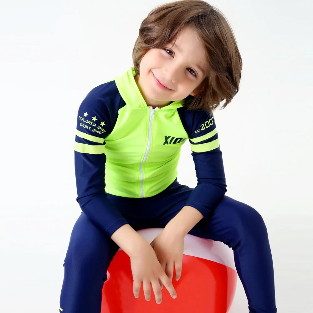 2018 New Long sleeve sun protection Boys swimwear set Beach sports Bathing Suits Beach Sports