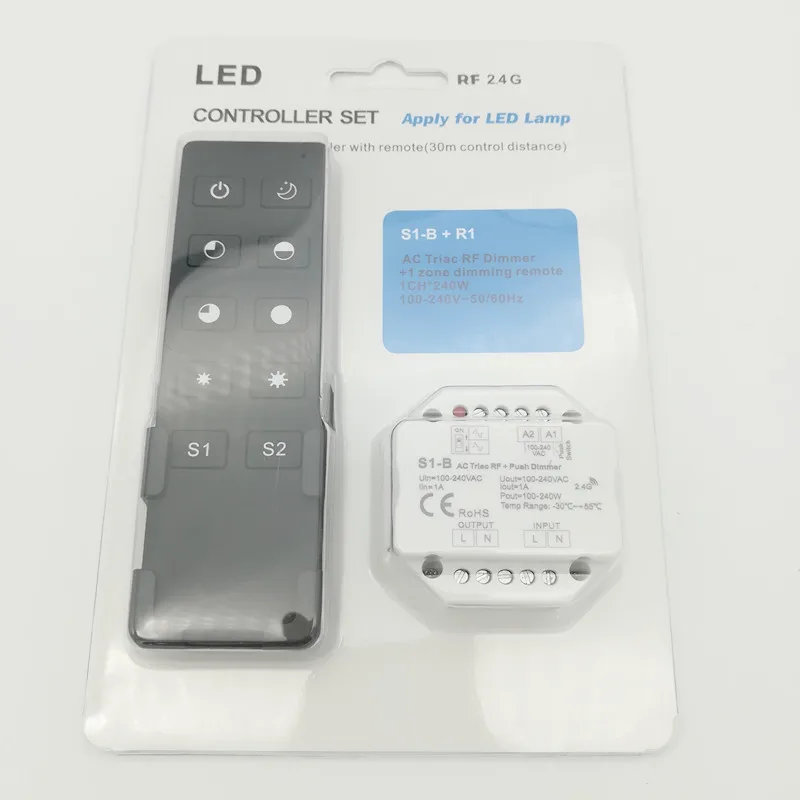 S1 B Led Triac RF регулятор яркости используется с R1 дистанционный 2 4 ГГц беспроводной