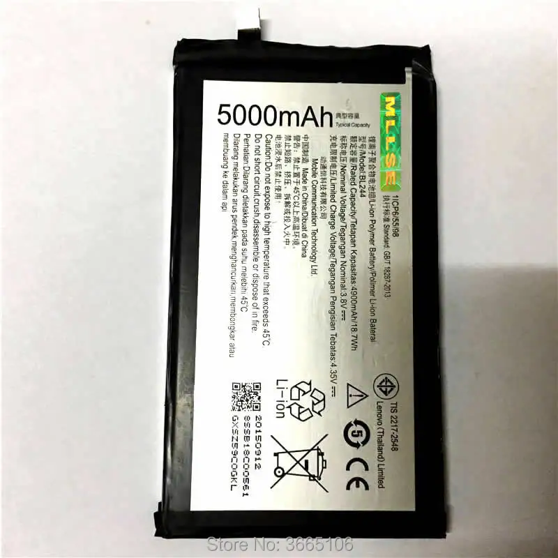 

BL244 Battery For Lenovo Vibe P1A42 P1C58 P1C72 P1 Batteries Tracking Code
