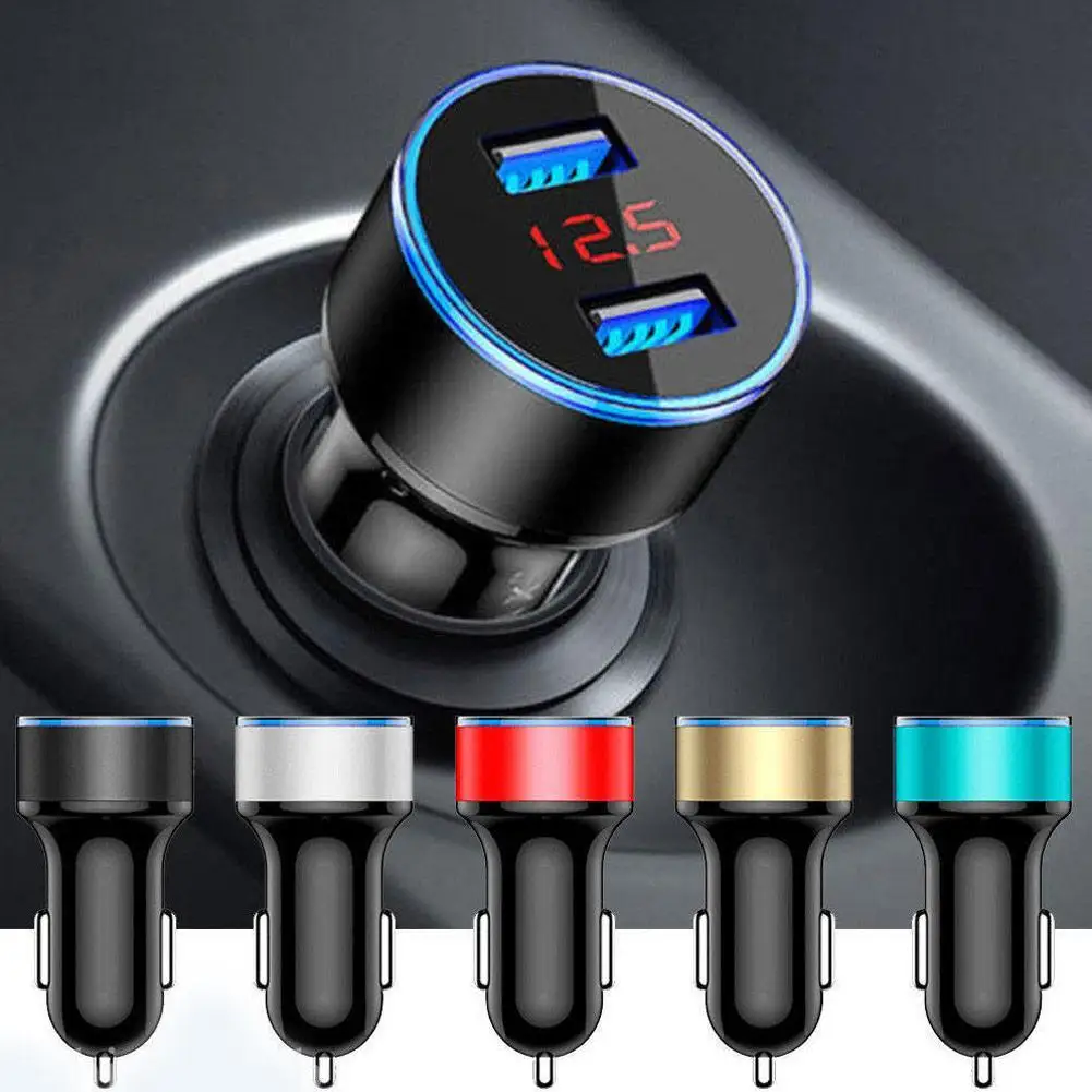 

Dual USB Car Charger 3.1A 5V LED Display 2 Port Cigarette Lighter Adapter Quick Charging For iPhone Samsung Universal