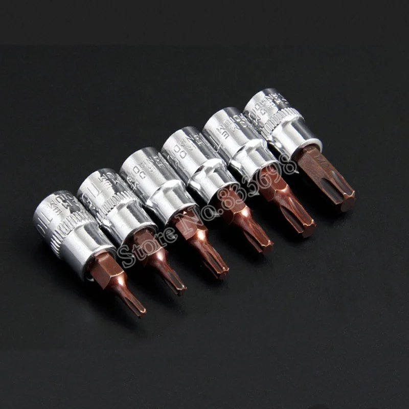 6Pcs/Set Torx Screwdriver Bit Set Bits 1/4 Inch Drive Socket Hand Tools