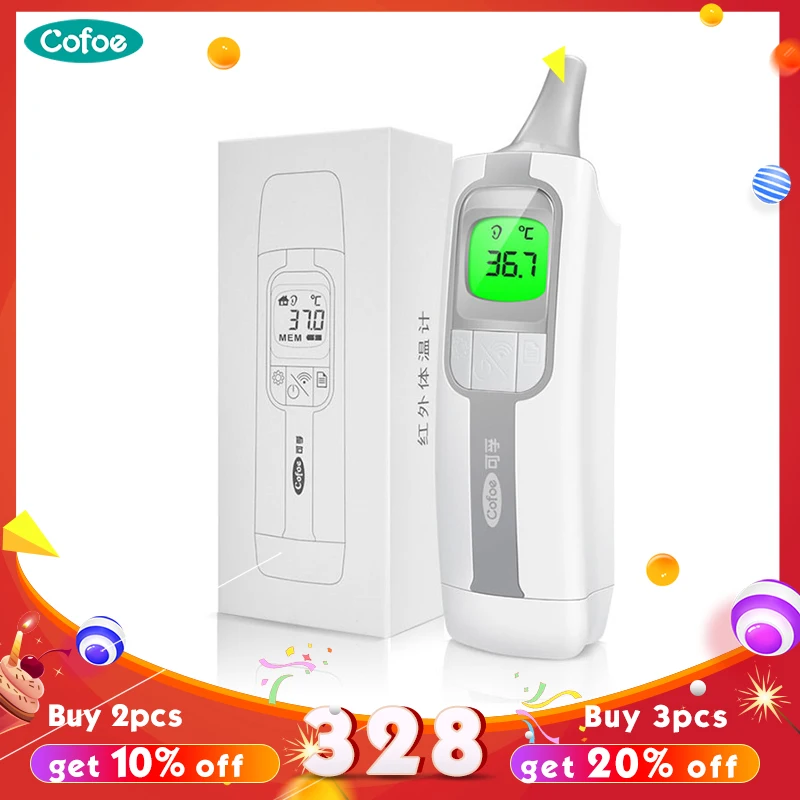 

Cofoe Forehead&Ear Thermometer Baby Fever Thermometer Electric Digital Infrared LCD Non-contact Temperature Measurement Device