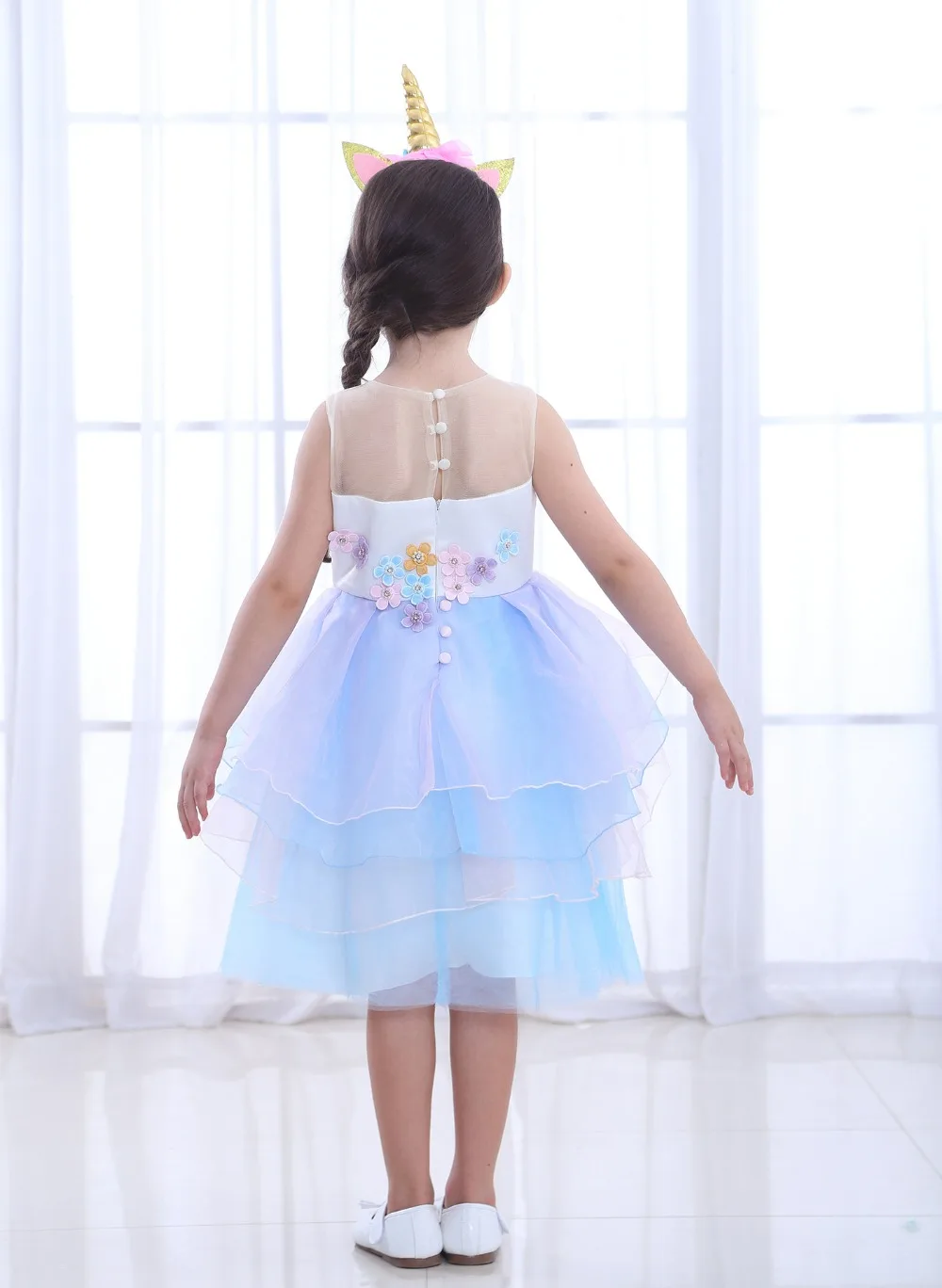 Unicorn Dress Flower Girls Unicorn Tutu Dress Princess Girls Christmas Dress Children Unicorn Party fantasia Girls Dress