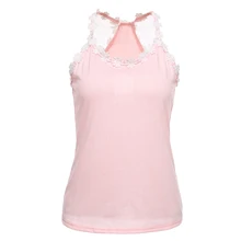 Для женщин жилет в европейском и американском стиле Для женщин летняя детская одежда без рукавов с кружевами и плотный хлопковый жилет Лидер продаж высокое качество
