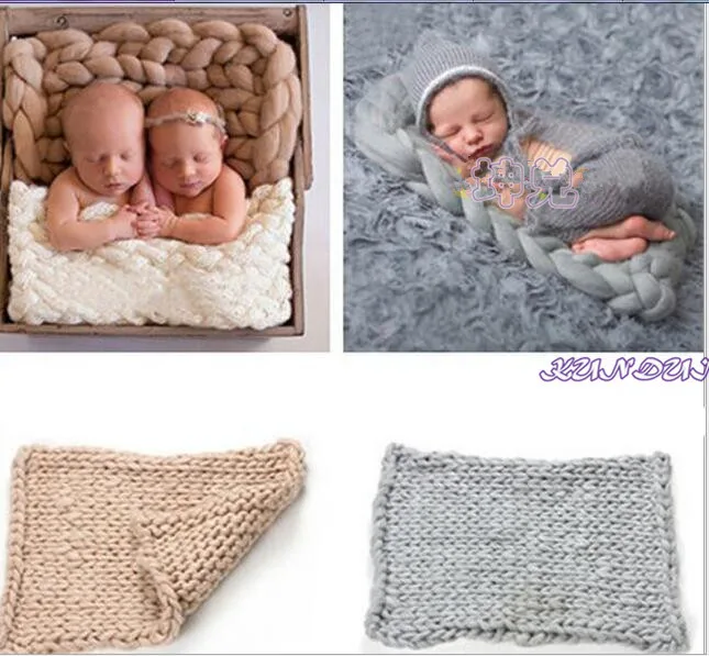 Baby Photography Thick Line Blanket Soft Wool Twist Rope Photo