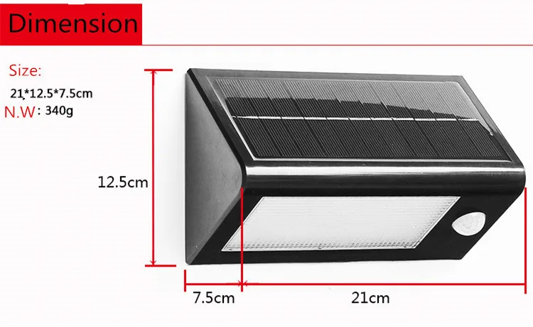 32 светодиодных солнечных батареях 3,5 Вт Водонепроницаемый светодиодный настенный светильник 3 режима освещения открытый сад двора путь движения сенсор PIR уличный свет