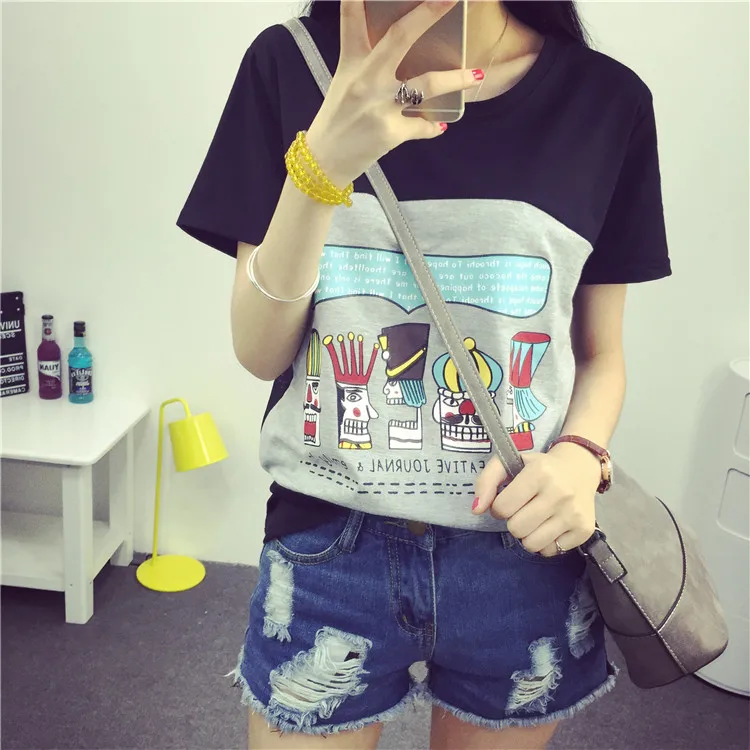 6012# Cartoon Printed Cotton Maternity Nursing T-shirt Summer Breastfeeding T Shirt Clothes for Pregnant Women Pregnancy Tops