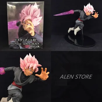 

ALEN 20CM Dragon Ball action brinquedos soul X soul Saiyan Rose Goku Black Figure PVC Model DragonBall Z pink Hair son Goku Toys