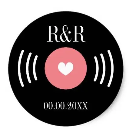 1 5 дюймов каменная и рулонная виниловая запись Свадебная наклейка|sticker clip|sticker