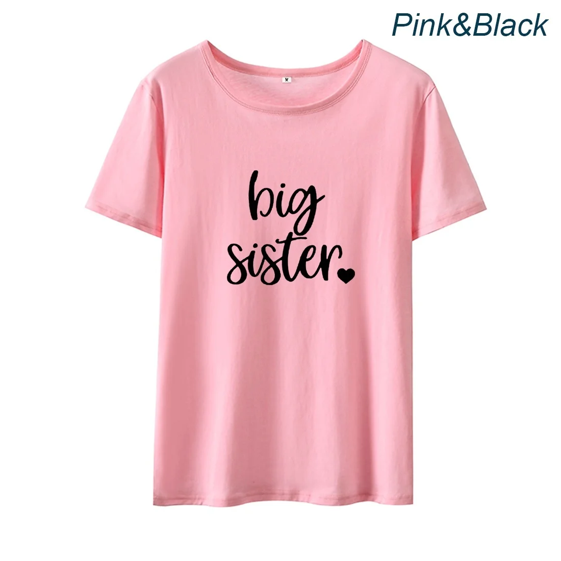 Женская футболка Big Sister с круглым вырезом и коротким рукавом, хлопковая свободная футболка, женские черные и белые футболки большого размера, женские топы