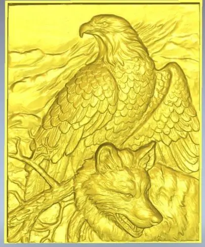 

Eagle and wolf 3D file in STL format relief for cnc router carving 65.2MB