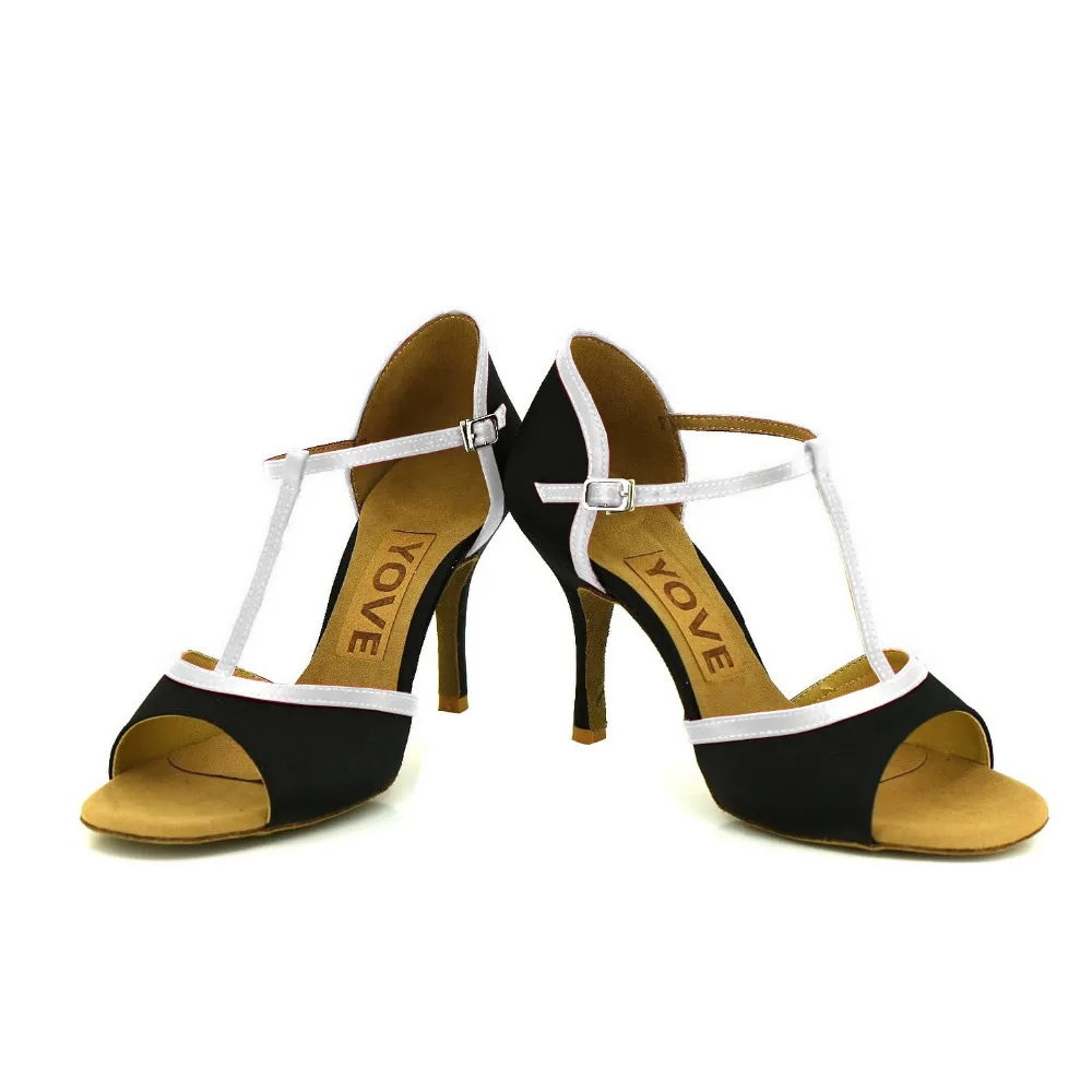 YOVE Dance font b Shoe b font Satin Women s Latin font b Salsa b font