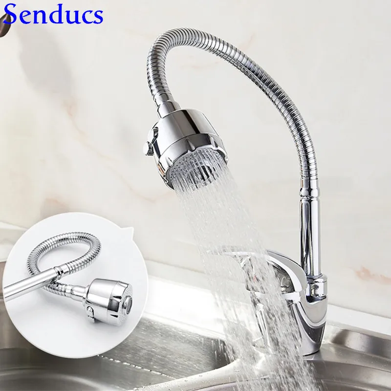 

Senducs Universal Kitchen Faucet Quality Brass Kitchen Sink Faucet Two Function Kitchen Shower Faucet Hot Cold Kitchen Mixer Tap