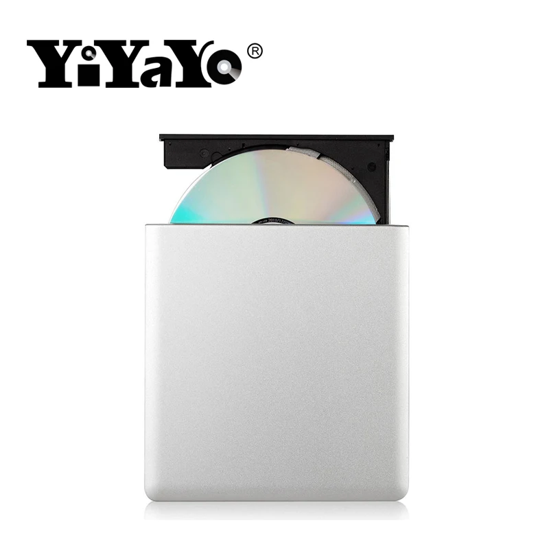 YiYaYo внешний CD/DVD RW rom, тонкий 8x рекордер USB DVD писатель DVD горелки портативный для ноутбука компьютера