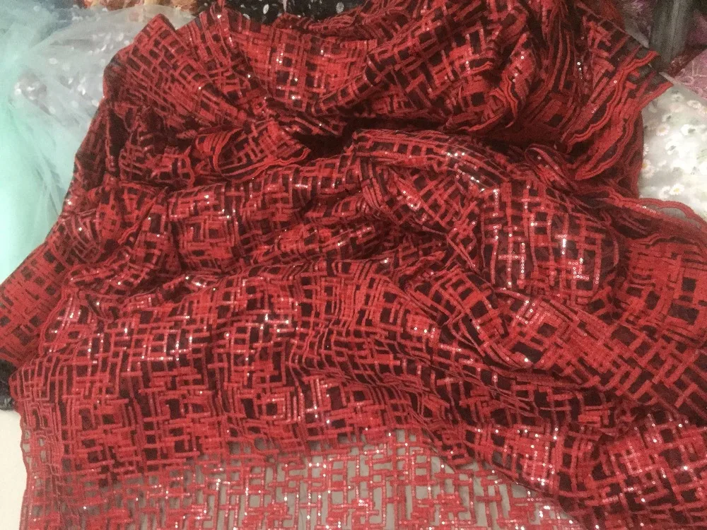 

Nigerian sequins Laces Fabric For Wedding Bridal Lace French Net Lace Fabric African Tulle Lace Fabric 5yards