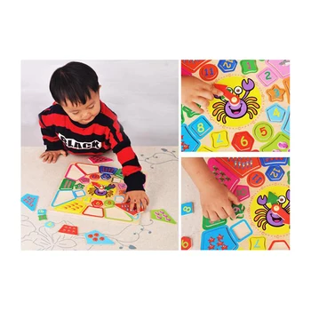 

Multifunctional Geometry Party Puzzle Early Education Cognitive Clock Wooden Child Disassembly Alarm Clock
