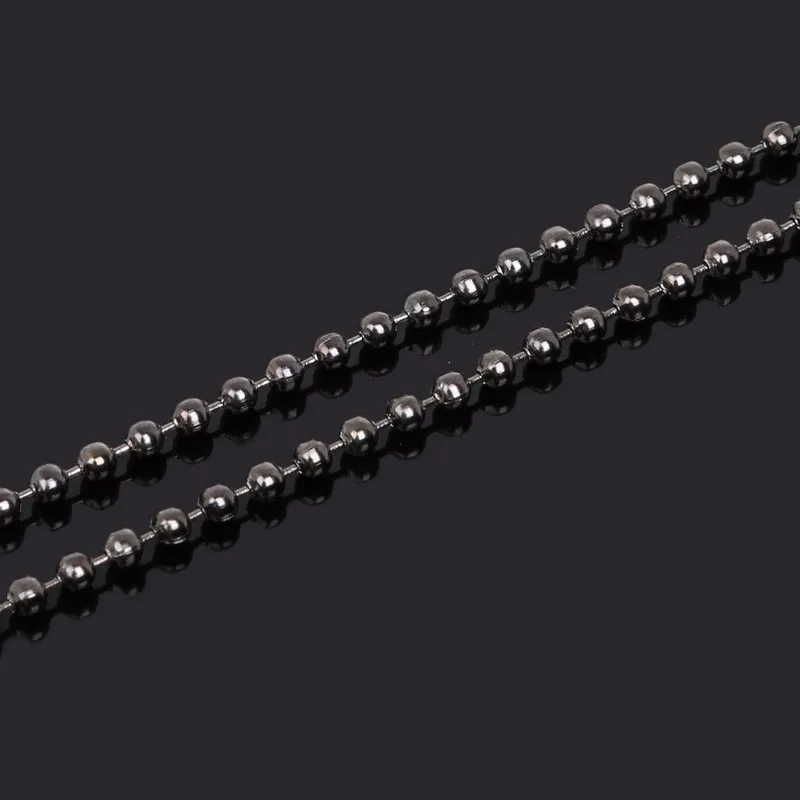 5 метров, 2,4 мм, железные металлические позолоченные/черные/Посеребренные Круглые бусины, цепочка для ожерелья, подвески, сделай сам, аксессуары для изготовления ювелирных изделий