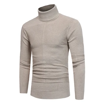 

2019 Autumn Winter Soft Knitted Sweaters Plus Size M-3xl Fashion Casual Long Sleeve Pullovers Knitwear Turtleneck Men Sweater